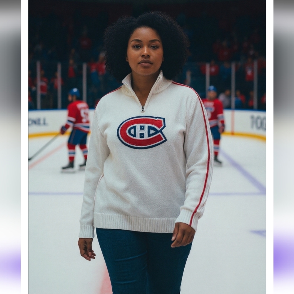 Vintage 2000s Montreal Canadians Officially Liscensed NHL Knit Pullover. Unisex.